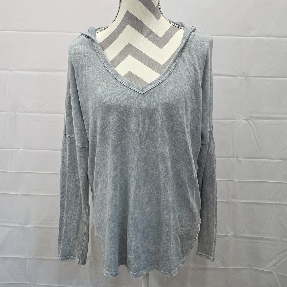 Gray Relaxed Hooded shirt